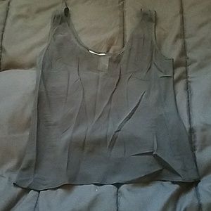 Diane von Furstenberg Silk Sheer Crop Top Sz 2